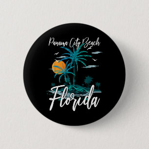 Badge Rond 5 Cm Famille Vacances Retro Sunset Floride Panama City 