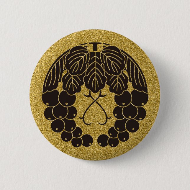 Badge Rond 5 Cm [Family Crest] Bouton rond deux raisins (Devant)