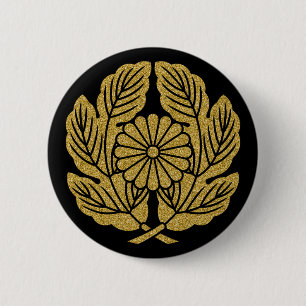 Badge Rond 5 Cm [Family Crests] Takamori Saigo Chrysanthemum