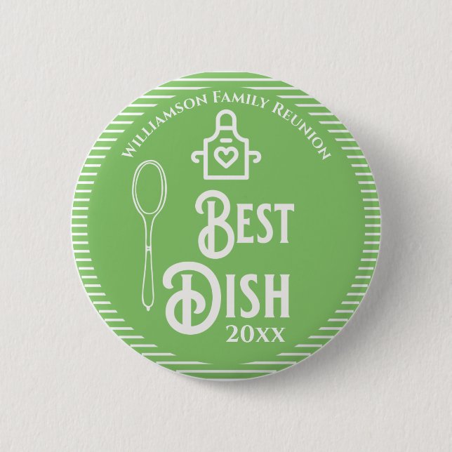 Badge Rond 5 Cm Family Reunion Award Meilleur Plat Potluck (Devant)