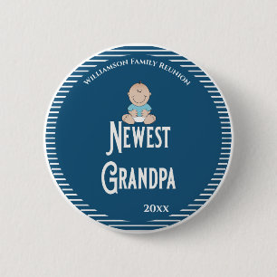Badge Rond 5 Cm Family Reunion Nouveau grand-père C'est un garçon 