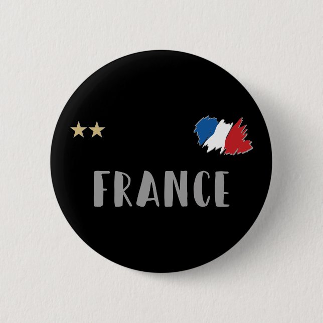 Badge Rond 5 Cm Fan de football France Chemise Française (Devant)