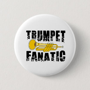Badge Rond 5 Cm Fanatique de trompette