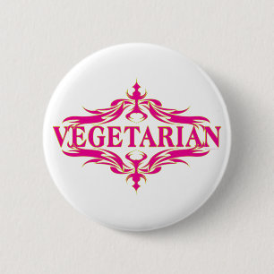 Badge Rond 5 Cm Fancy in Pink - Vegetarin