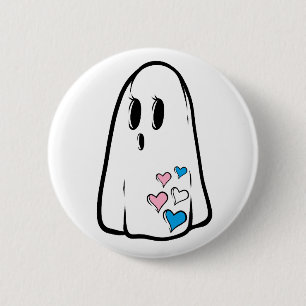 Badge Rond 5 Cm Fantôme de la fierté trans