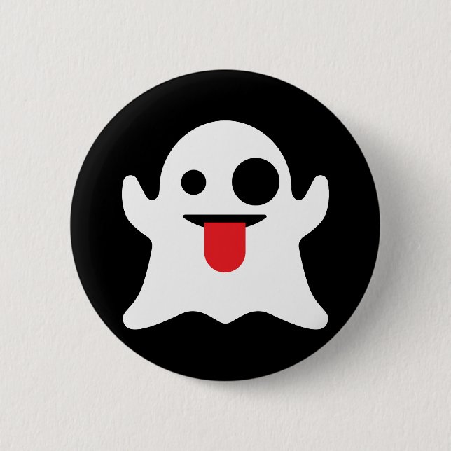 Badge Rond 5 Cm Fantôme d'Emoji (Devant)
