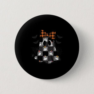 Badge Rond 5 Cm Fantôme Patchwork Halloween Couverture Vintage Fan