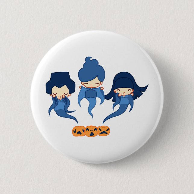 Badge Rond 5 Cm Fantômes de Kokeshi (Devant)