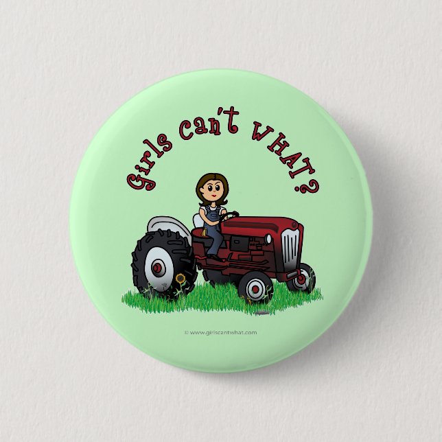 Badge Rond 5 Cm Farmer rouge clair (Devant)