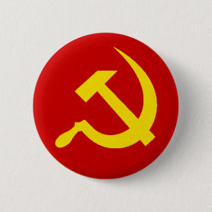 Badge Rond 5 Cm Faucille et épine de marteau
