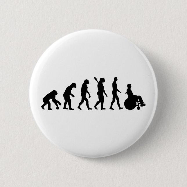 Badge Rond 5 Cm Fauteuil roulant d'évolution handicaped (Devant)