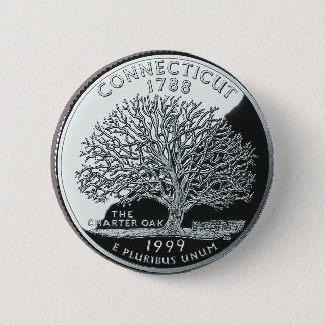 Badge Rond 5 Cm Faux Connecticut State (Devant)