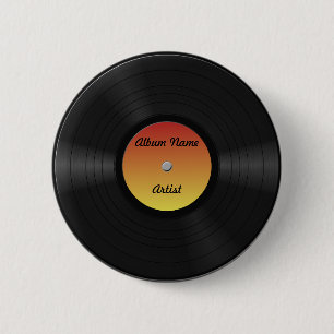 Badge Rond 5 Cm Faux disque vinyle fait sur commande