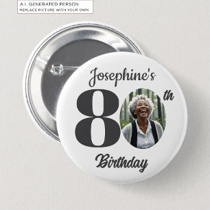 Badge Rond 5 Cm Faveur de photo de fête d'anniversaire 80 audacieu