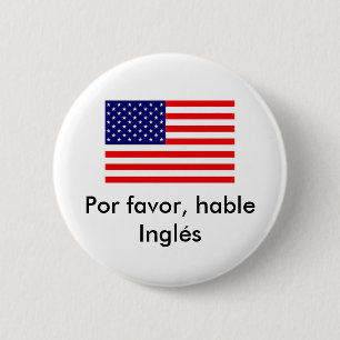 Badge Rond 5 Cm Faveur de Por, Inglés hable