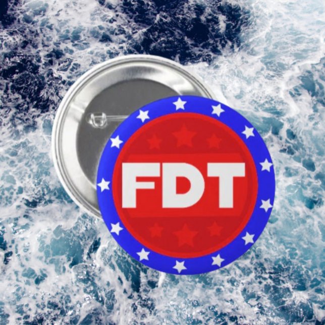 Badge Rond 5 Cm FDT | Bouton rouge, blanc et bleu (Créateur téléchargé)