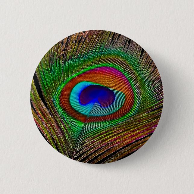 Badge Rond 5 Cm Feather Vibrant Copper (Devant)
