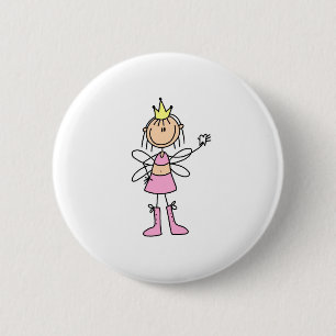 Badge Rond 5 Cm Fée de dent avec un bouton perdu de dent