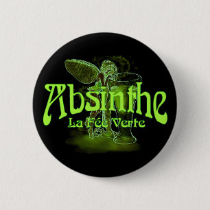 Badge Rond 5 Cm Fée de Verte d'honoraires de La d'absinthe avec le