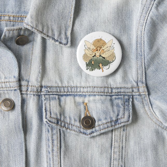 Badge Rond 5 Cm Fée Enchantante - Imaginaire lunaire (En situation)