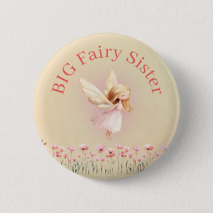 Badge Rond 5 Cm Fée Grande Sœur Anniversaire