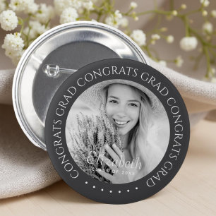 Badge Rond 5 Cm Félicats Grad Simple Moderne Photo personnalisée