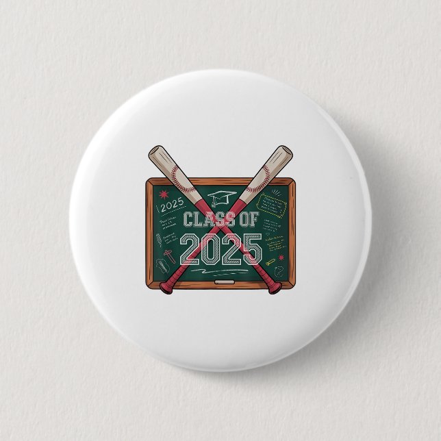 Badge Rond 5 Cm Félicitations Cl De 2025 Graduation De Baseball Gi (Devant)
