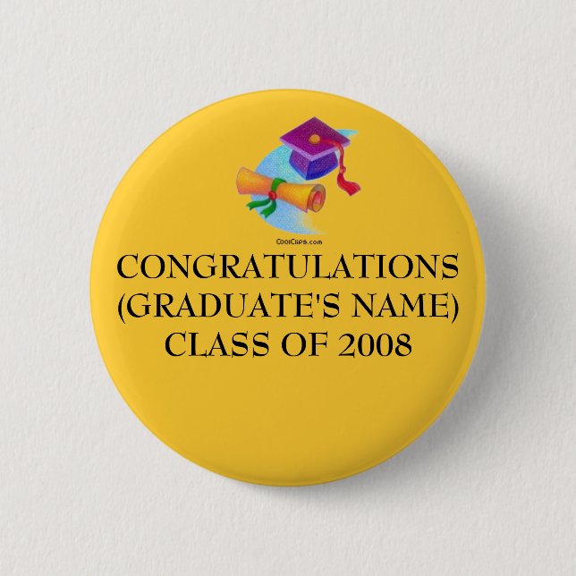 BADGE ROND 5 CM FÉLICITATIONS (DIPLÔMÉ… (Devant)