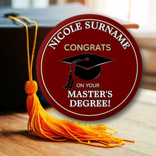 Badge Rond 5 Cm Félicitations diplômé ! Diplôme de master personna