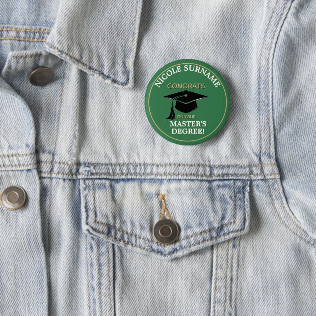 Badge Rond 5 Cm Félicitations diplômé ! Diplôme de master personna (En situation)