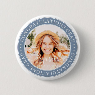 Badge Rond 5 Cm Félicitations Grad Modern Custom Photo