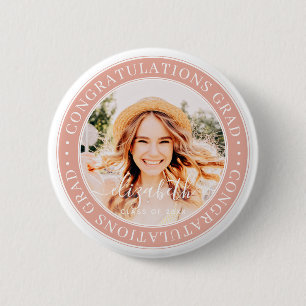 Badge Rond 5 Cm Félicitations Grad Moderne Photo personnalisée