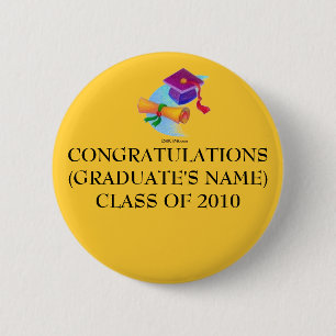 Badge Rond 5 Cm FÉLICITATIONS (Pin 2014 d'obtention du diplôme)