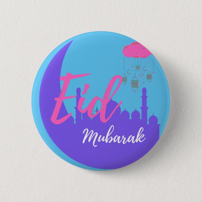 Badge Rond 5 Cm Félicitations pour Aïd Moubarak (Devant)
