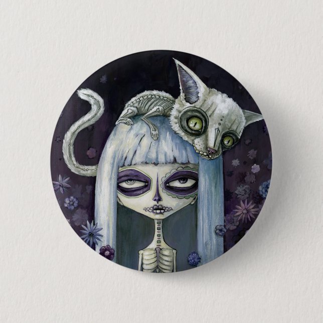 Badge Rond 5 Cm Felina de los muertos (Devant)