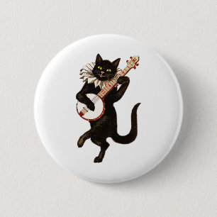 Badge Rond 5 Cm Féline anthropomorphique de chat animal