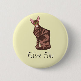 Badge Rond 5 Cm Feline fin