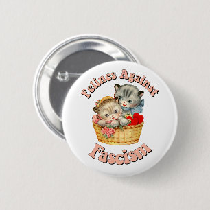 Badge Rond 5 Cm Felines contre le fascisme