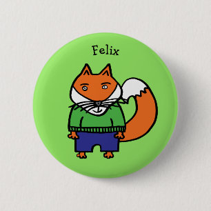 Badge Rond 5 Cm Félix le renard personnalisé