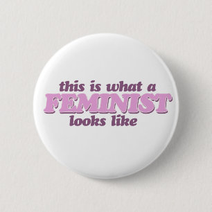 Badge Rond 5 Cm Féminisme rose