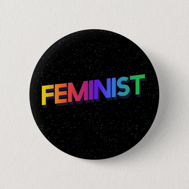 Badge Rond 5 Cm Féministe (Devant)