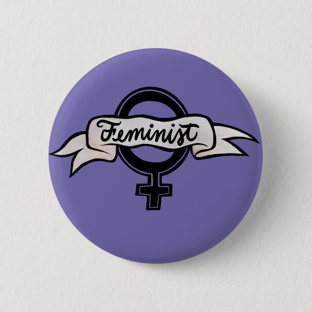 Badge Rond 5 Cm Féministe (Devant)