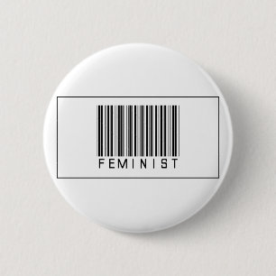 Badge Rond 5 Cm Féministe de code barres