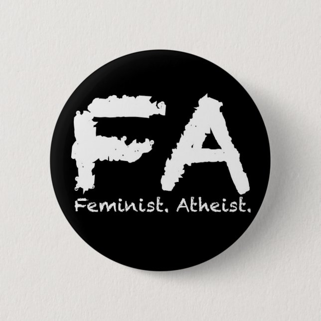 Badge Rond 5 Cm Feminst. Athée (Devant)