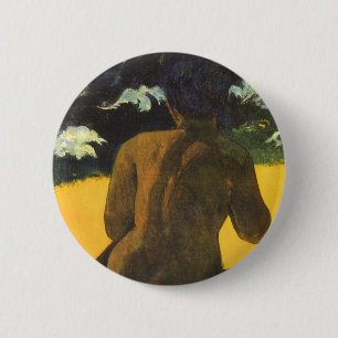 Badge Rond 5 Cm Femme au bord de la mer par Paul Gauguin, Beaux-Ar