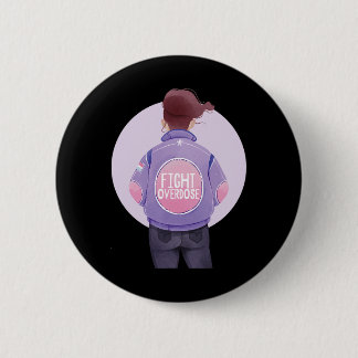 Badge Rond 5 Cm femme combat l'overdose Purple Ribbon Overdose
