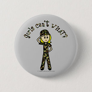 Badge Rond 5 Cm Femme de l'armée blonde