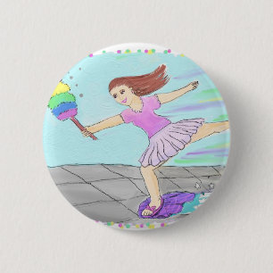 Badge Rond 5 Cm Femme de ménage mignonne