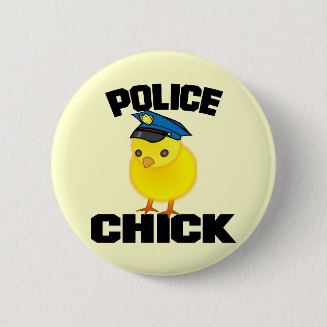 Badge Rond 5 Cm Femme de police (Devant)