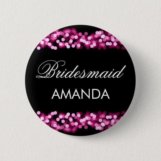 Badge Rond 5 Cm Femme d'honneur privilégiée Pink Hollywood Glam (Devant)